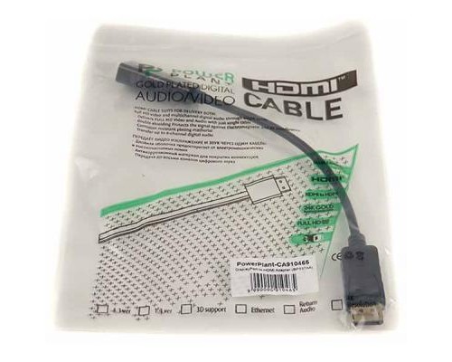 Перехідник DisplayPort to HDMI 0.2m PowerPlant (CA910465) Перехідник DisplayPort to HDMI 0.2m PowerPlant (CA910465)