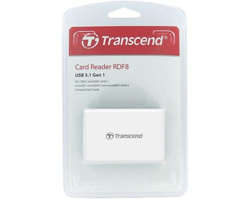 Зчитувач флеш-карт Transcend USB 3.1 White (TS-RDF8W2)