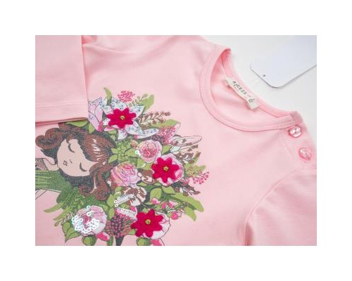 Набір дитячого одягу Breeze з дівчинкою з букетом (13258-104G-pink)
