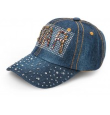 Кепка дитяча Kitti зі стразами (Y9320-6-G-darkblue)