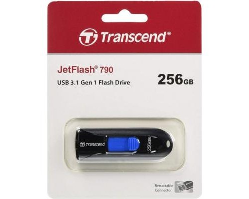 USB флеш накопичувач Transcend 256GB JetFlash 790 Black USB 3.0 (TS256GJF790K) 