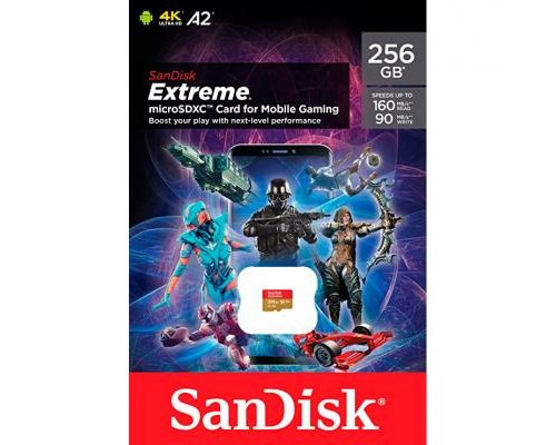 Карта пам'яті SanDisk 256GB microSD class 10 UHS-I U3 V30 A2 Extreme Mobile Gaming (SDSQXA1-256G-GN6GN) Карта пам'яті SanDisk 256GB microSD class 10 UHS-I U3 V30 A2 Extreme Mobile Gaming (SDSQXA1-256G-GN6GN)