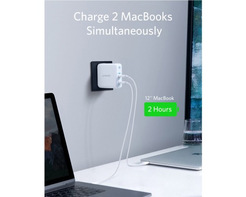 Зарядний пристрій Anker PowerPort Atom III Duo - 60W 2xUSB-С (White) (A2629H21)