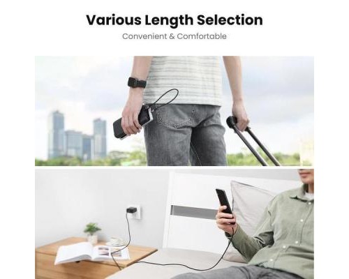 Дата кабель USB 2.0 AM to Micro 5P 1.0m US290 Aluminum Braid Black Ugreen (60146)