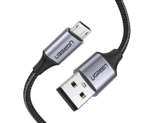 Дата кабель USB 2.0 AM to Micro 5P 1.0m US290 Aluminum Braid Black Ugreen (60146)