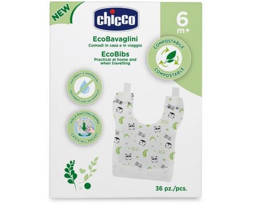 Нагрудничок Chicco EcoBibs одноразові 36 шт. (10399.00)