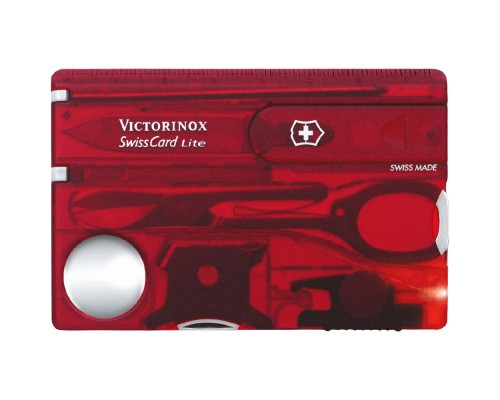 Ніж Victorinox SwissCard Lite Transparent Red (0.7300.T)