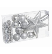 Ялинкова іграшка Jumi mix 10 шт пластик, срібний (5900410728837)