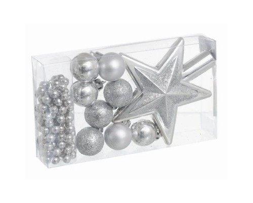 Ялинкова іграшка Jumi mix 10 шт пластик, срібний (5900410728837)
