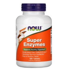 Пробіотики Now Foods Супер Ензими, Super Enzymes, 180 таблеток (NOW-02962)