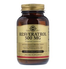Антиоксидант Solgar Ресвератрол 500 мг, 30 гелевих капсул (SOL-31045)