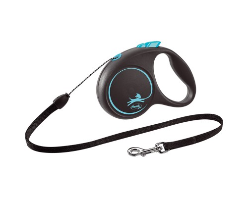 Повідок для собак Flexi Black Design S трос 5 м (блакитний) (4000498033333)