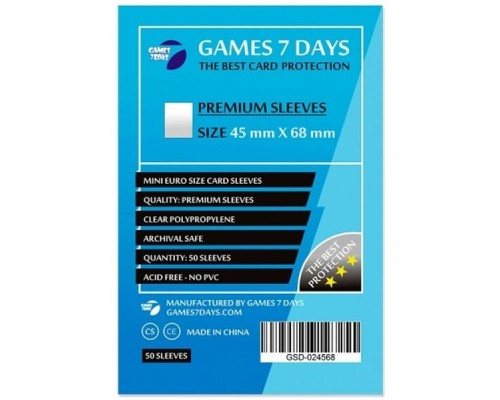 Протектор для карт Games 7 Days 45 х 68 мм, Mini Euro, 50 шт (PREMIUM) (GSD-024568) Протектор для карт Games 7 Days 45 х 68 мм, Mini Euro, 50 шт (PREMIUM) (GSD-024568)