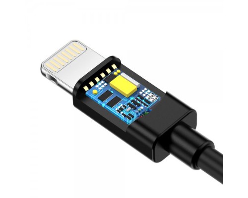 Дата кабель USB 2.0 AM to Lightning 1.2m 2.1A MFI Black Choetech (IP0026-BK)