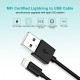 Дата кабель USB 2.0 AM to Lightning 1.2m 2.1A MFI Black Choetech (IP0026-BK)