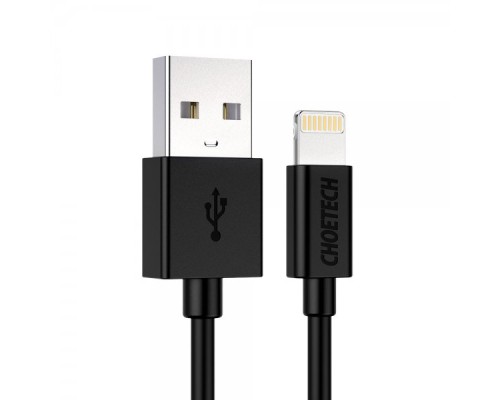 Дата кабель USB 2.0 AM to Lightning 1.2m 2.1A MFI Black Choetech (IP0026-BK)