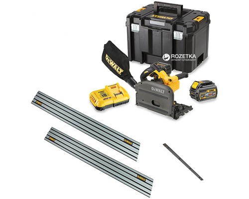 Дискова пила DeWALT 54В XR FLEXVOLT Li-lon, диск 165х20 мм, 6Ah+2Ah, кейс TSTAK (DCS520T2)