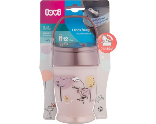 Поїльник-непроливайка Lovi Lovely Girl із силіконовою трубочкою 250 мл (35/354girl)