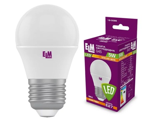 Лампочка ELM D45 5W PA10 E27 3000 (18-0086.)