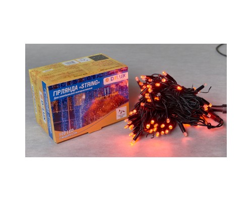 Гірлянда Delux String 100LED IP44 EN 10 м Червоний/чорний (90016601)