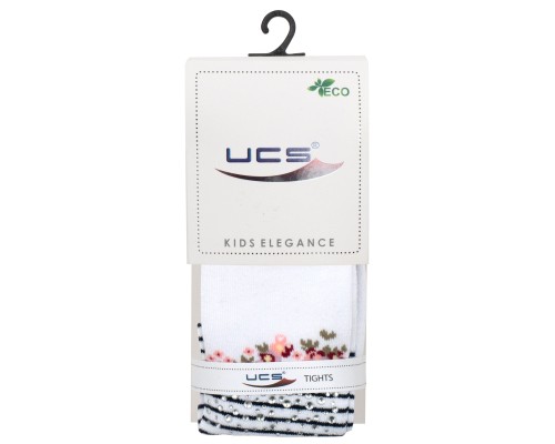 Колготки дитячі UCS Socks з квіточками (M0C0302-2109-7G-white)