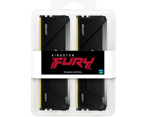 Модуль пам'яті для комп'ютера DDR4 16GB (2x8GB) 3733 MHz Beast RGB Kingston Fury (ex.HyperX) (KF437C19BB2AK2/16)