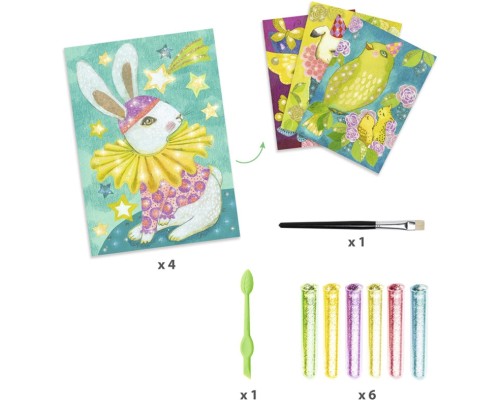 Набір для творчості Djeco Чарівний карнавал художній комплект малювання кольоровим піском (DJ09524)