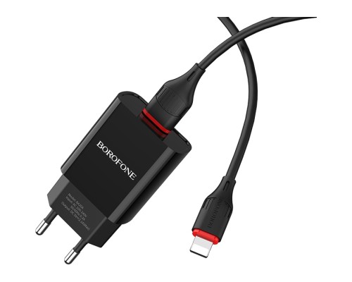 Зарядний пристрій BOROFONE BA20A Sharp charger set(Lightning) Black (BA20ALB)