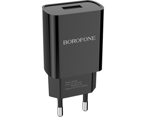 Зарядний пристрій BOROFONE BA20A Sharp charger set(Lightning) Black (BA20ALB)