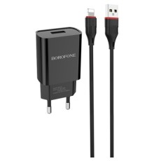 Зарядний пристрій BOROFONE BA20A Sharp charger set(Lightning) Black (BA20ALB)