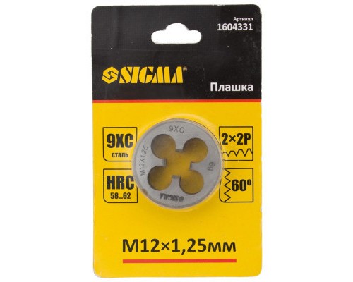 Плашка Sigma М12x1.25мм (1604331)