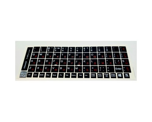 Наклейка на клавіатуру BestKey непрозора чорна, 68, червоний (BK13RED/025)