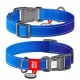 Нашийник для тварин WAUDOG Nylon Mono з QR паспортом, пластиковий фастекс XL синій (521612)