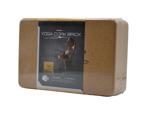 Блок для йоги PowerPlay з пробкового дерева Cork Yoga Block (PP_4006_Cork)