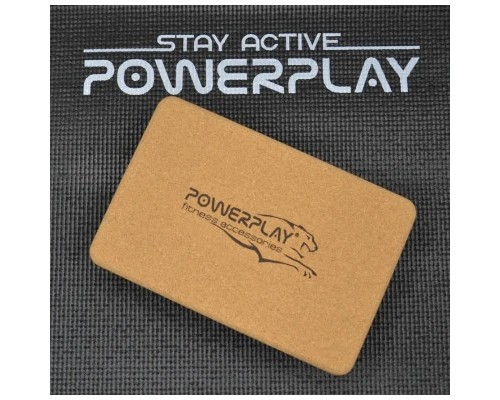 Блок для йоги PowerPlay з пробкового дерева Cork Yoga Block (PP_4006_Cork)