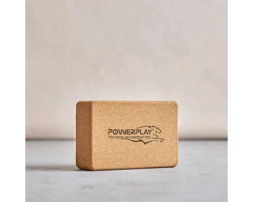Блок для йоги PowerPlay з пробкового дерева Cork Yoga Block (PP_4006_Cork)