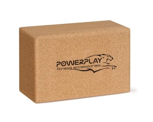 Блок для йоги PowerPlay з пробкового дерева Cork Yoga Block (PP_4006_Cork)