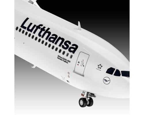 Збірна модель Revell Літак Airbus A340-300 Lufthansa рівень 4 масштаб 1:144 (RVL-03803)