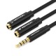Кабель мультимедійний Jack 3.5mm 4pin M to 2X 3.5mm F Vention (BBVBY) 