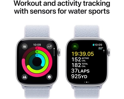 Смарт-годинник Apple Watch Series 10 GPS 46mm Silver Aluminium Case with Blue Cloud Sport Loop (MWWN3QH/A)