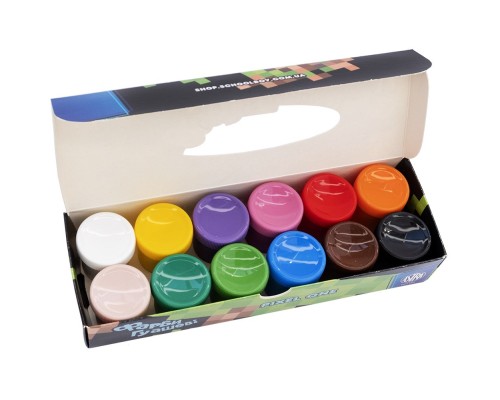 Гуашеві фарби Школярик Pixel One 12 кольорів по 20 мл (301221006-UA)