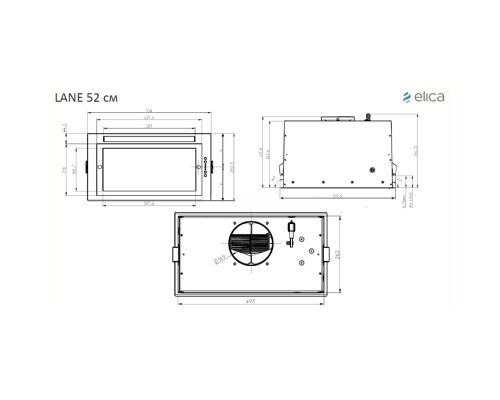 Витяжка кухонна Elica ENTER BL MAT/A/52