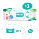 Дитячі вологі серветки Dino Baby 3 упаковки по 110 шт (2000998939984)