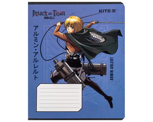 Зошит Kite Attack on Titan, 12 аркушів, лінія (AT24-234)
