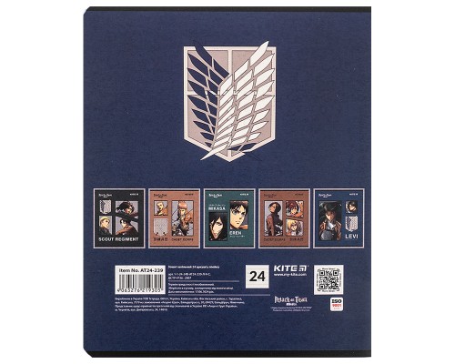 Зошит Kite Attack on Titan, 24 аркуші, лінія (AT24-239)