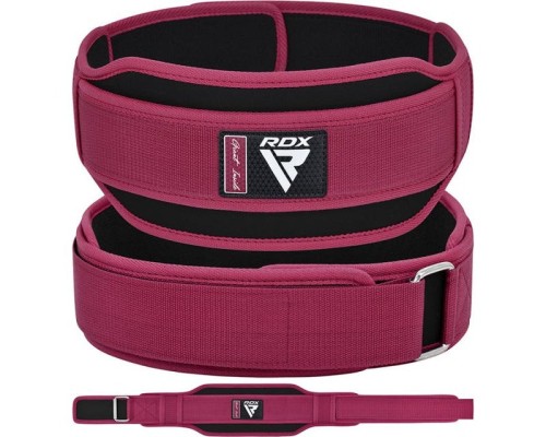 Атлетичний пояс RDX RX5 Double Belt неопреновий Pink S (WBD-RX5P-S)