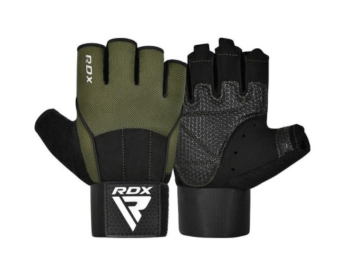 Рукавички для фітнесу RDX W3 with EVA Padding Army Green S (WGS-W3AG-S+)