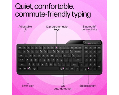 Клавіатура HP 460 Multi-Device Bluetooth UA Black (7N7B8AA)