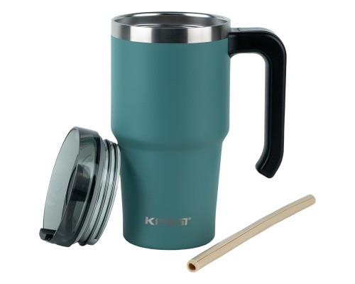 Термокружка Kite з ручкою 600 мл зелена (K24-1207-3)