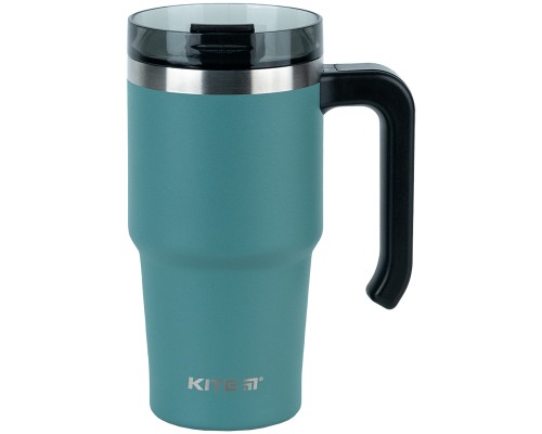 Термокружка Kite з ручкою 600 мл зелена (K24-1207-3)